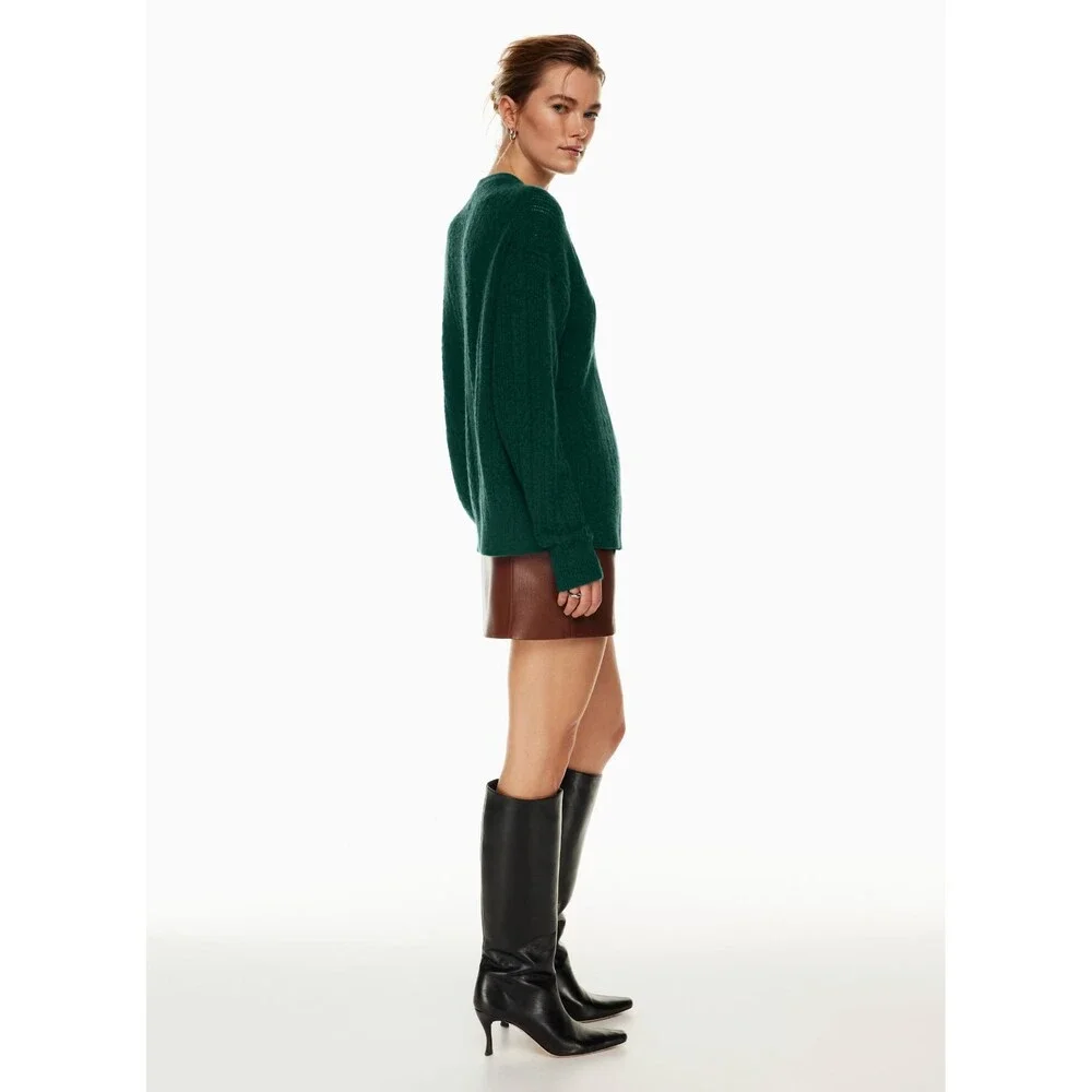 WILFRED ARITZIA Era Size Small Green Cardigan Sweater Quiet Luxury Preppy Staple